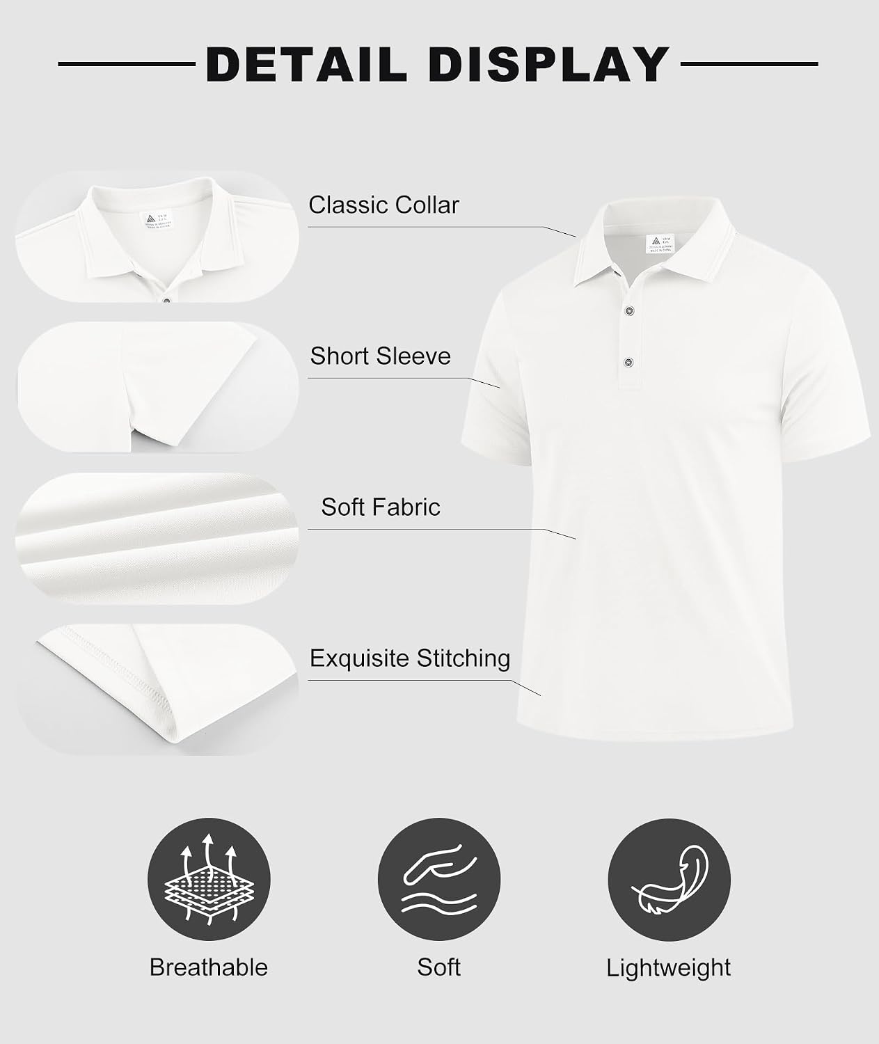 image:imageZITY 5 Pack Mens Classic Polo Shirts Short Sleeve Athletic Golf TShirtSilver GrayAngora RedHerms OrangeIdeal GreenWhite