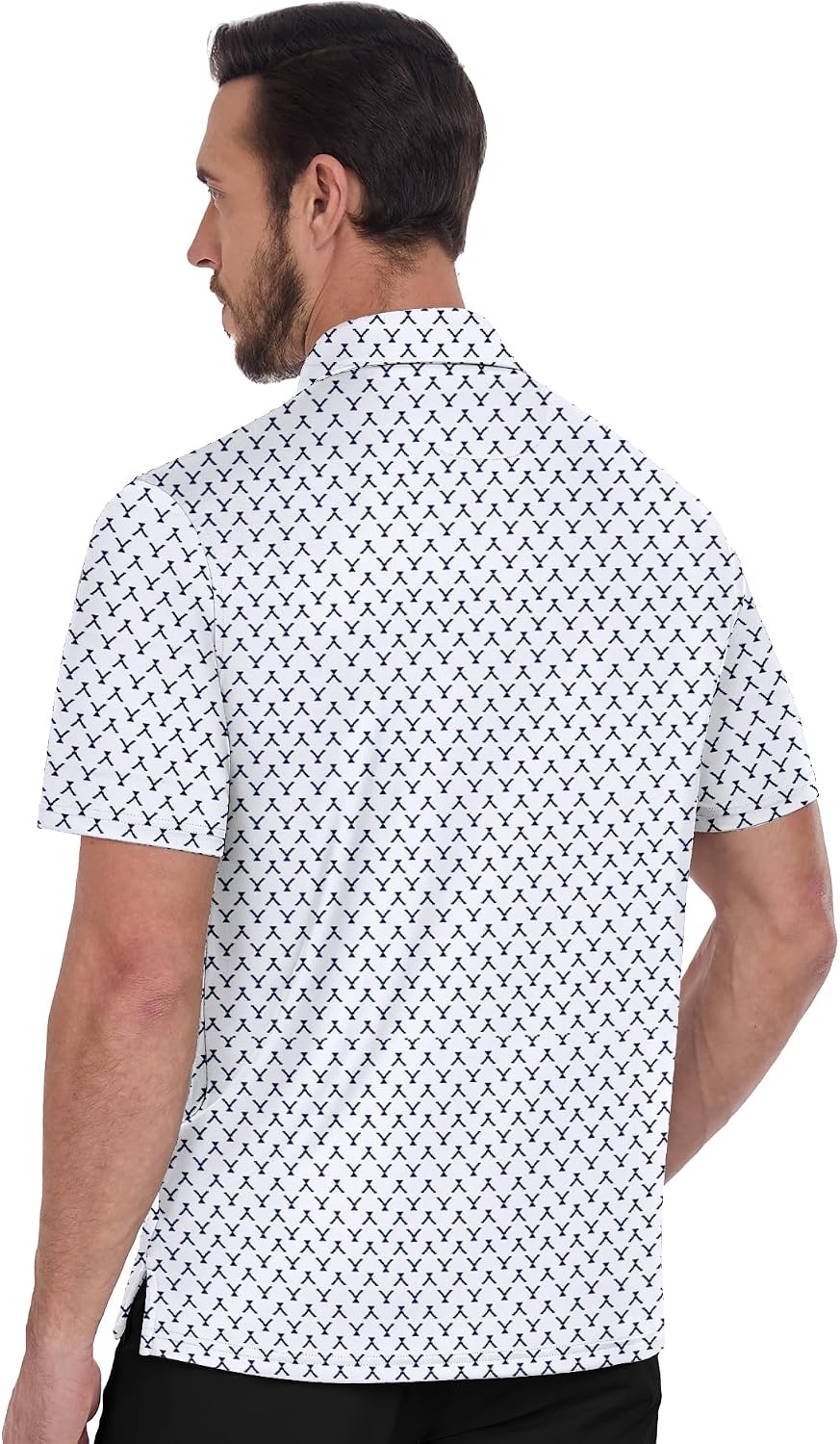 image:imageZITY 5 Pack Mens Golf Shirts Short Sleeve Print Patterns Performance Moisture Wicking Polo Shirt5 White Wine Glass