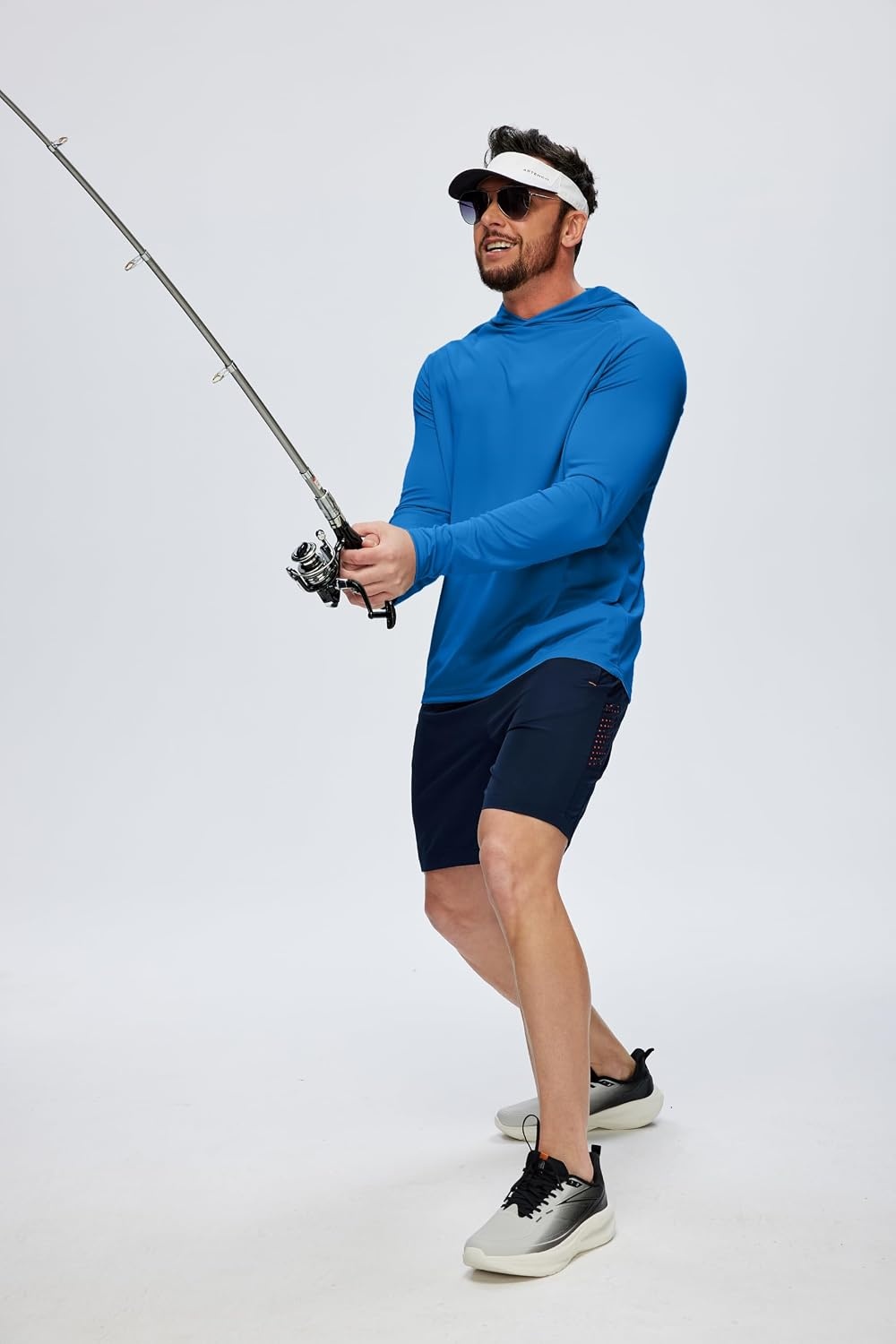 image:imageZITY 5 Pack Mens UPF 50 Hoodie Long Sleeve Shirt Sun Fishing Shirts1 Pack Sky Blue