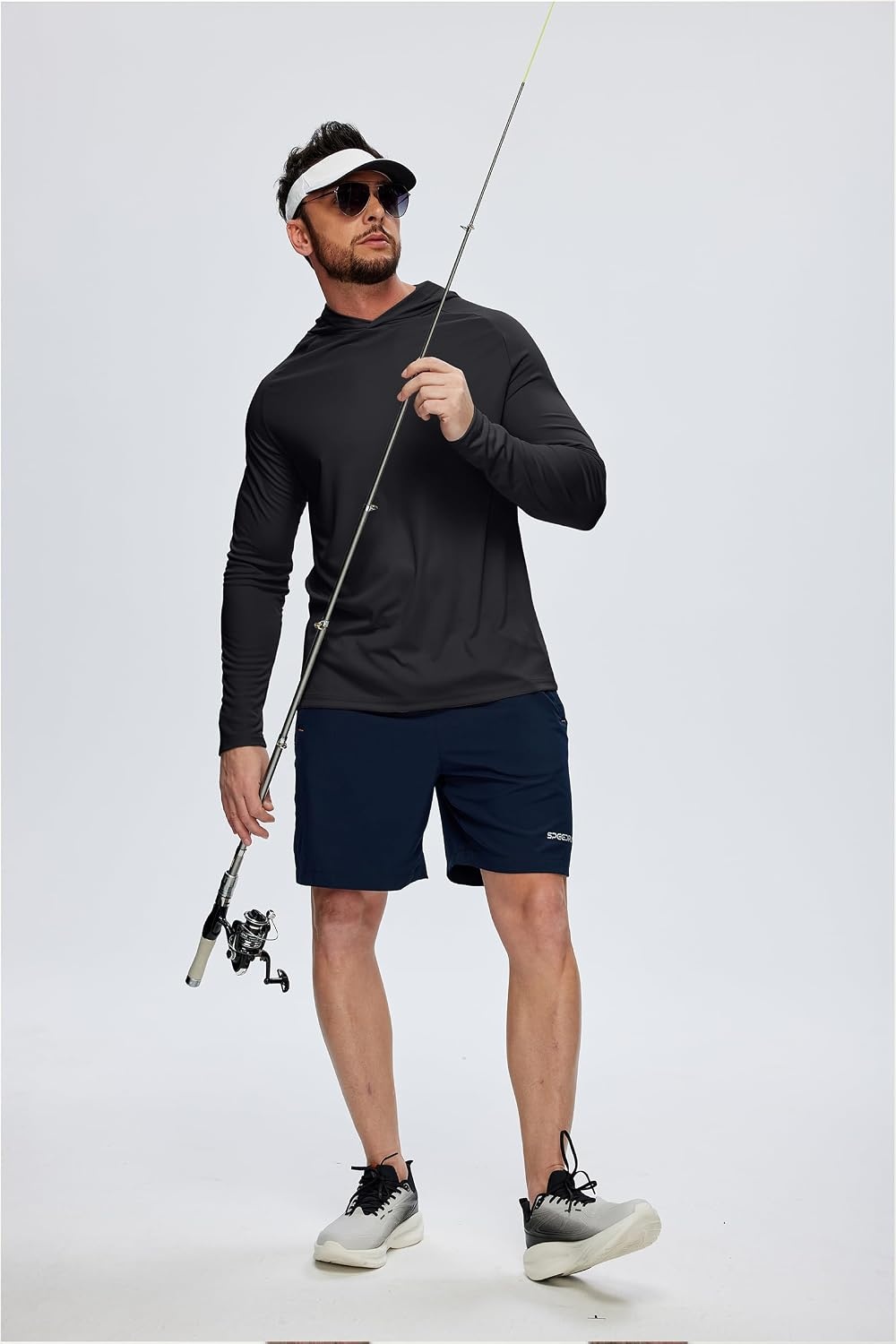 image:imageZITY 5 Pack Mens UPF 50 Hoodie Long Sleeve Shirt Sun Fishing Shirts1black