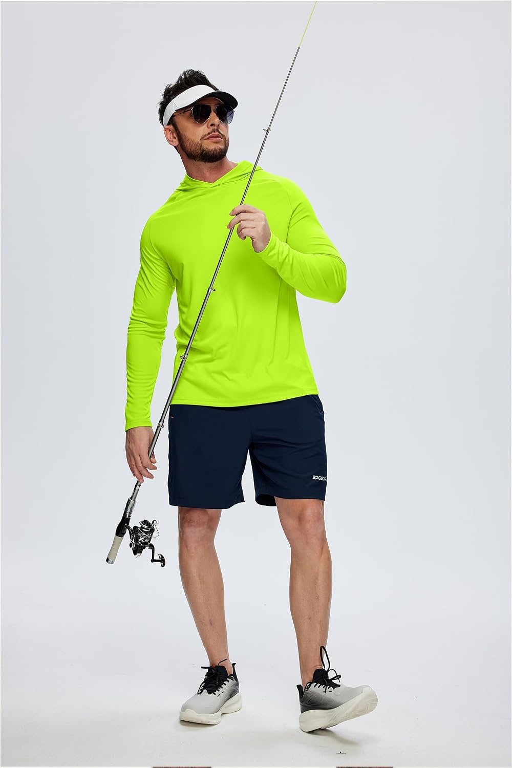 image:imageZITY 5 Pack Mens UPF 50 Hoodie Long Sleeve Shirt Sun Fishing Shirts1neon Green
