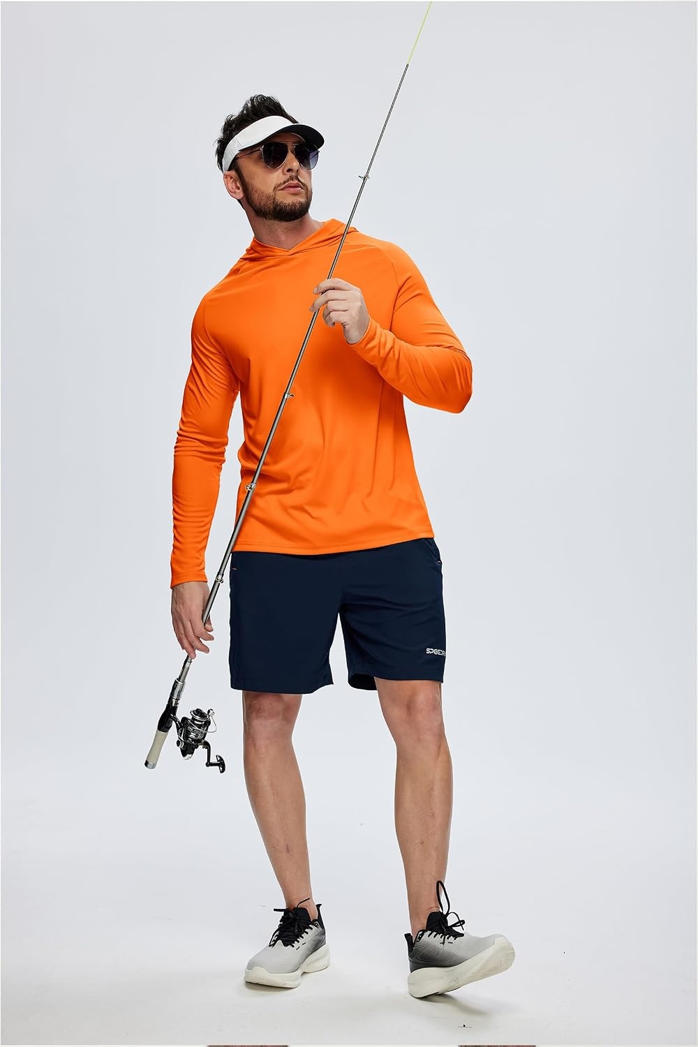 image:imageZITY 5 Pack Mens UPF 50 Hoodie Long Sleeve Shirt Sun Fishing Shirts1orange