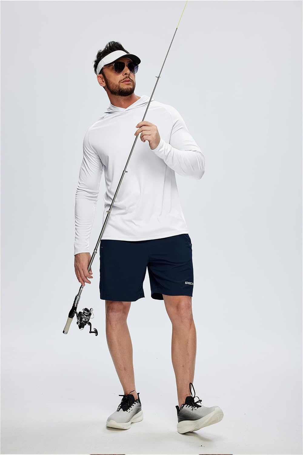 image:imageZITY 5 Pack Mens UPF 50 Hoodie Long Sleeve Shirt Sun Fishing Shirts1white