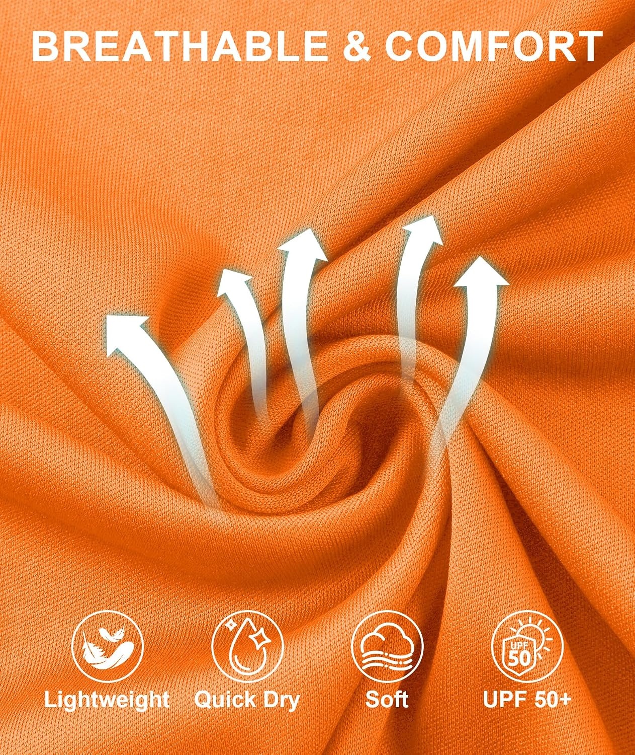 image:imageZITY 5 Pack Mens UPF 50 Hoodie Long Sleeve Shirt Sun Fishing Shirts5 Pack 5pcs Orange