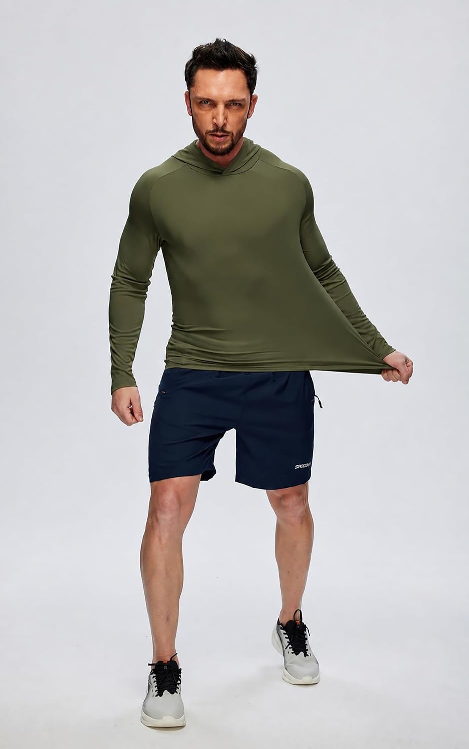 image:imageZITY 5 Pack Mens UPF 50 Hoodie Long Sleeve Shirt Sun Fishing ShirtsArmy GreenBurgundyLight GrayNavy BlueBlack