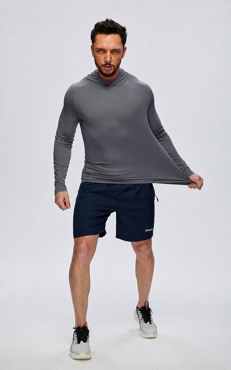 image:imageZITY 5 Pack Mens UPF 50 Hoodie Long Sleeve Shirt Sun Fishing ShirtsDark GrayLight GrayWhiteLight BlueSky Blue
