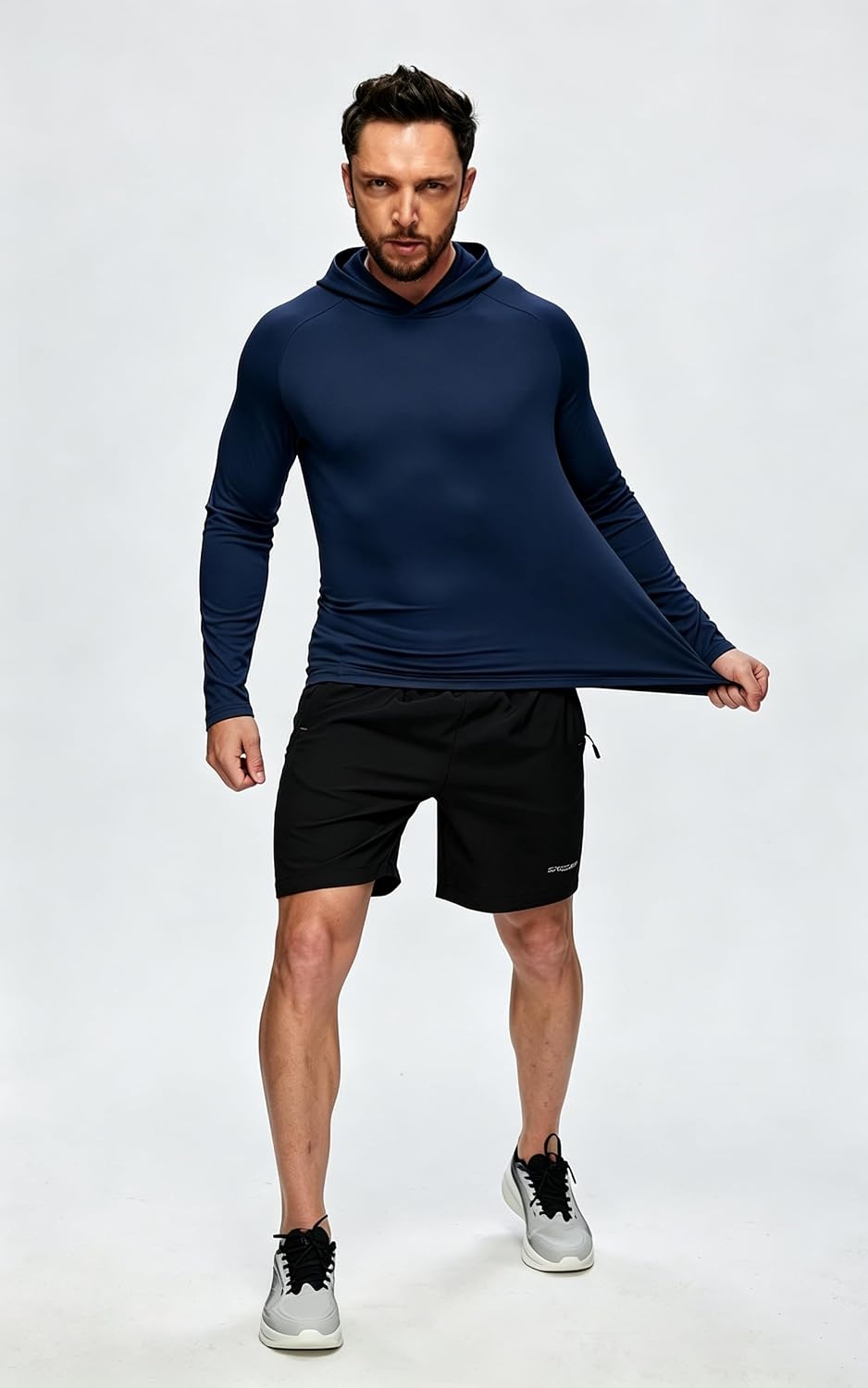 image:imageZITY 5 Pack Mens UPF 50 Hoodie Long Sleeve Shirt Sun Fishing ShirtsNavyLight BlueWhiteLight GrayBlack