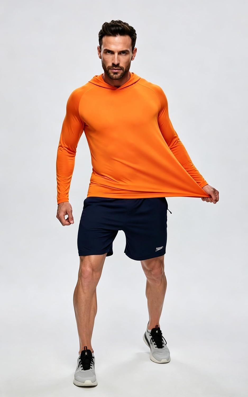 image:imageZITY 5 Pack Mens UPF 50 Hoodie Long Sleeve Shirt Sun Fishing ShirtsNeon GreenNeon GreenNeon GreenOrangeOrange