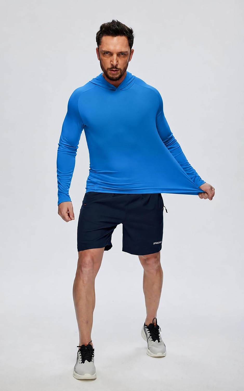 image:imageZITY 5 Pack Mens UPF 50 Hoodie Long Sleeve Shirt Sun Fishing ShirtsSky BlueLight GrayNavyBlackDark Gray