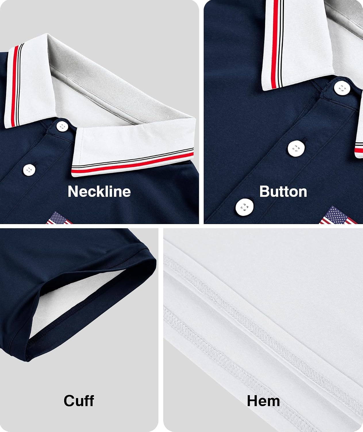 image:imageZITY Golf Polo Shirts for Men Short Sleeve UPF 50 Athletic Tennis TShirt041navy