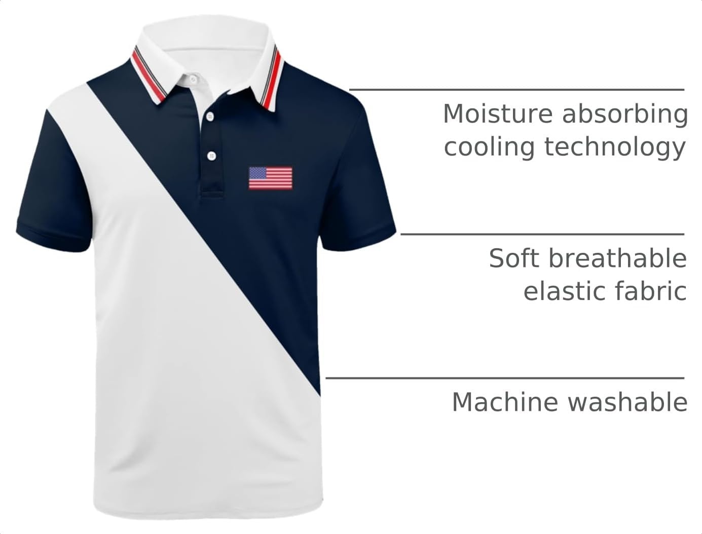 image:imageZITY Golf Polo Shirts for Men Short Sleeve UPF 50 Athletic Tennis TShirt041navy