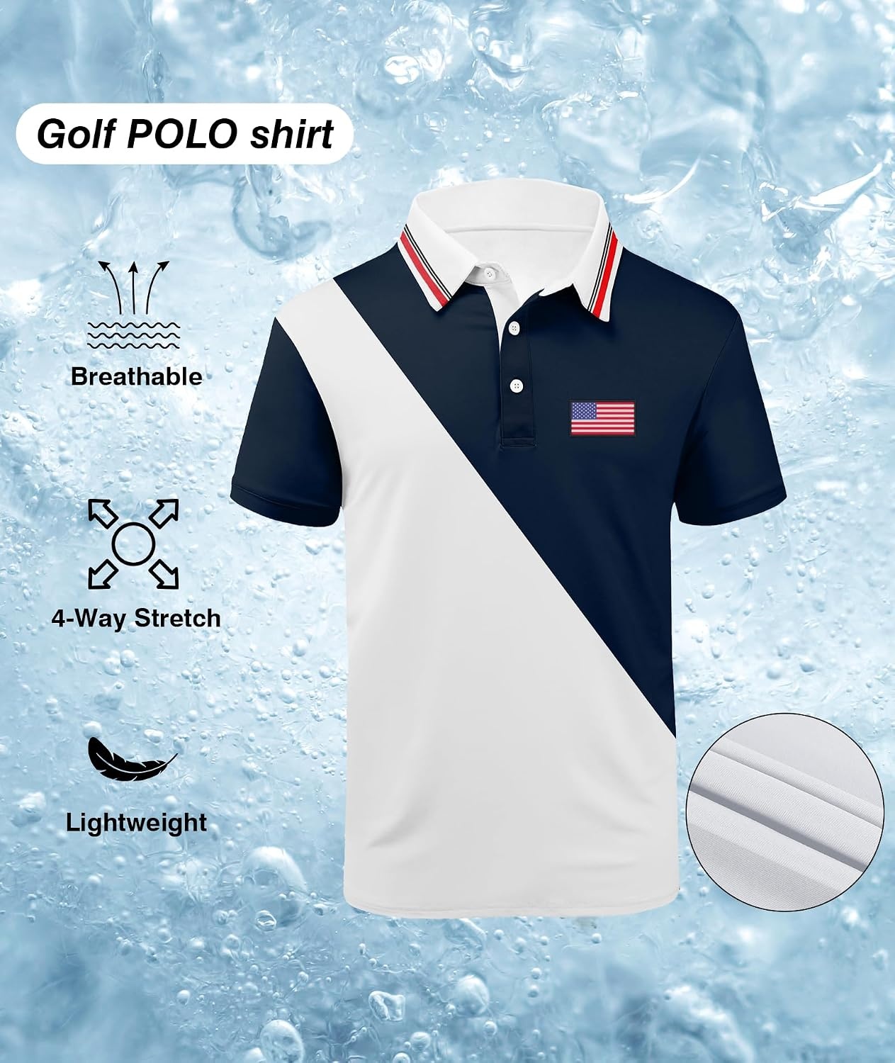 image:imageZITY Golf Polo Shirts for Men Short Sleeve UPF 50 Athletic Tennis TShirt041navy