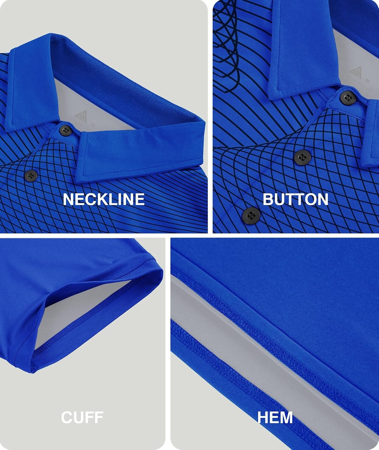 image:imageZITY Golf Polo Shirts for Men Short Sleeve UPF 50 Athletic Tennis TShirtBlue Black