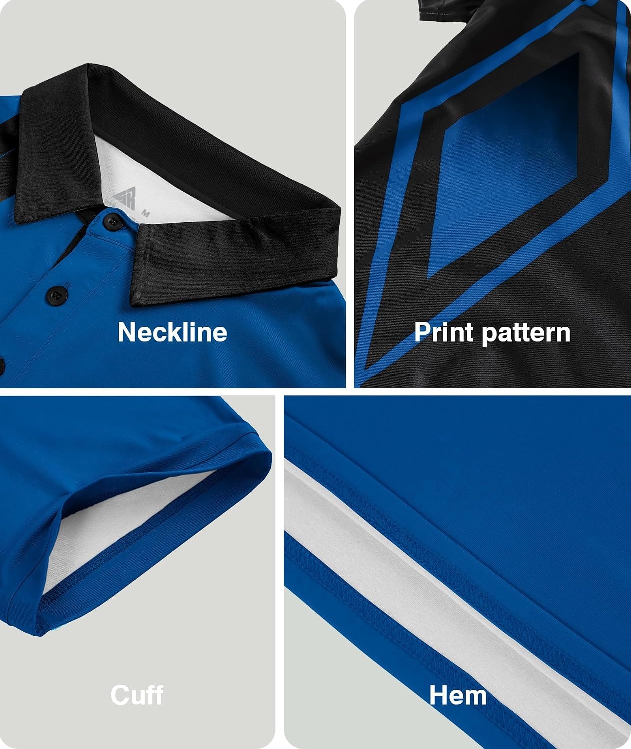 image:imageZITY Golf Polo Shirts for Men Short Sleeve UPF 50 Athletic Tennis TShirtDiamond Blue