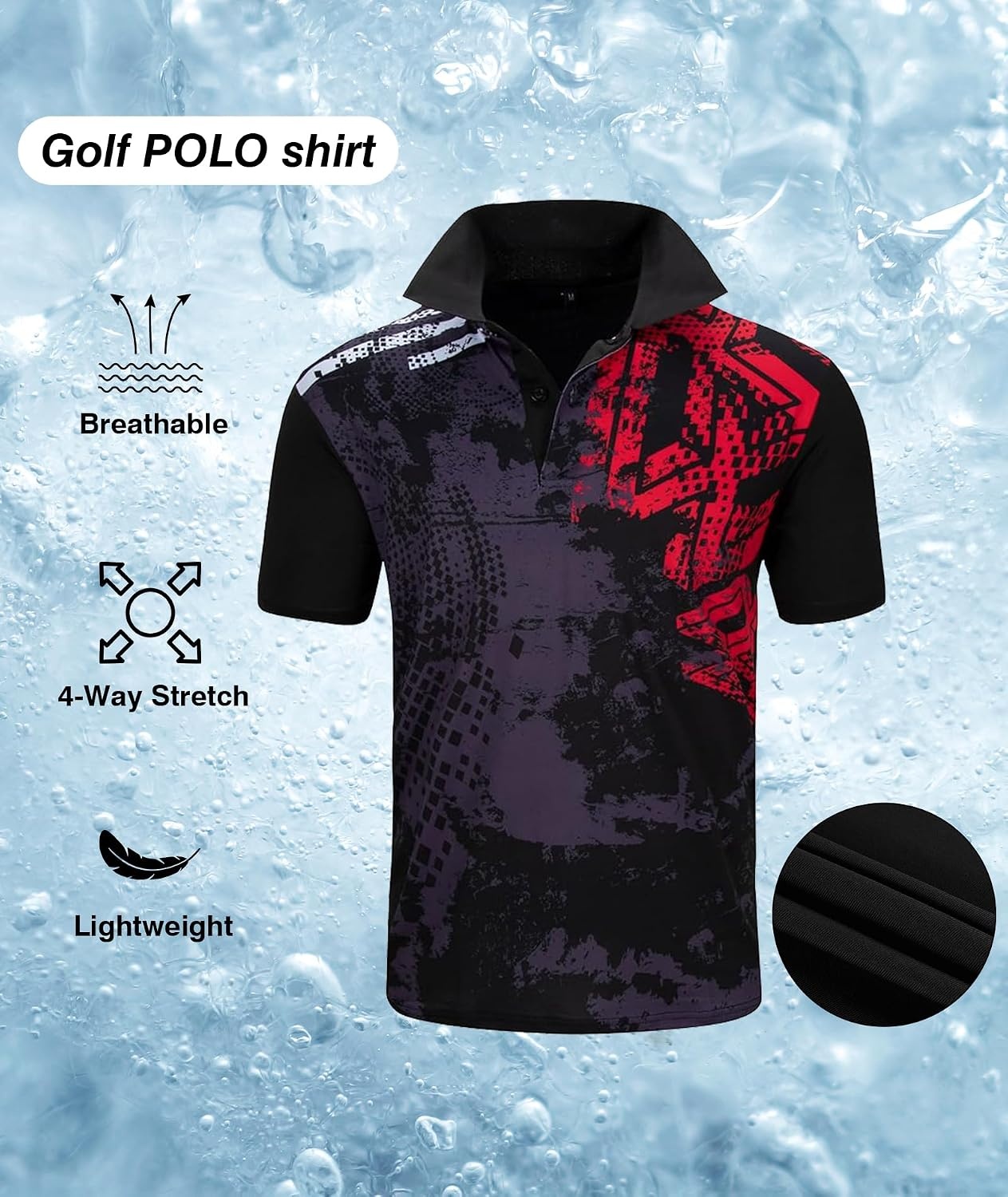 image:imageZITY Golf Polo Shirts for Men Short Sleeve UPF 50 Athletic Tennis TShirtDrb