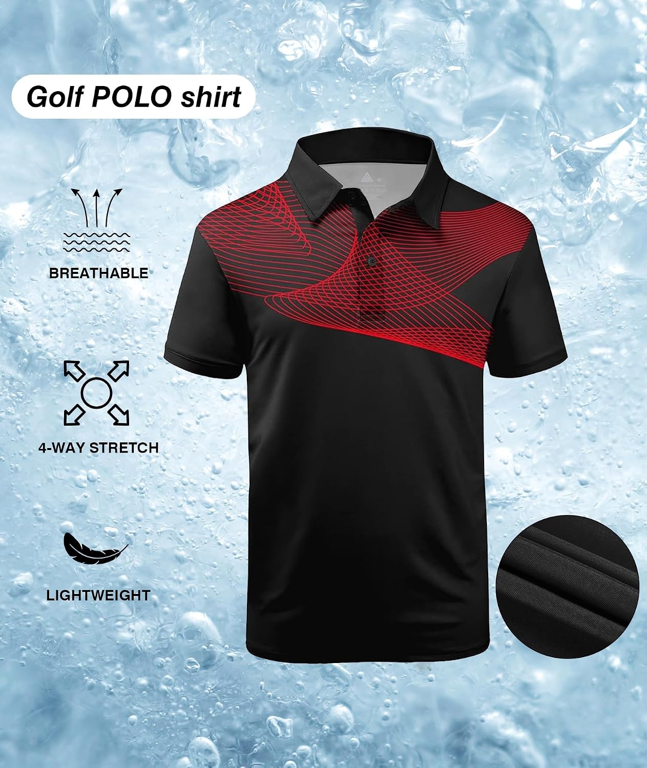 image:imageZITY Golf Polo Shirts for Men Short Sleeve UPF 50 Athletic Tennis TShirtRed