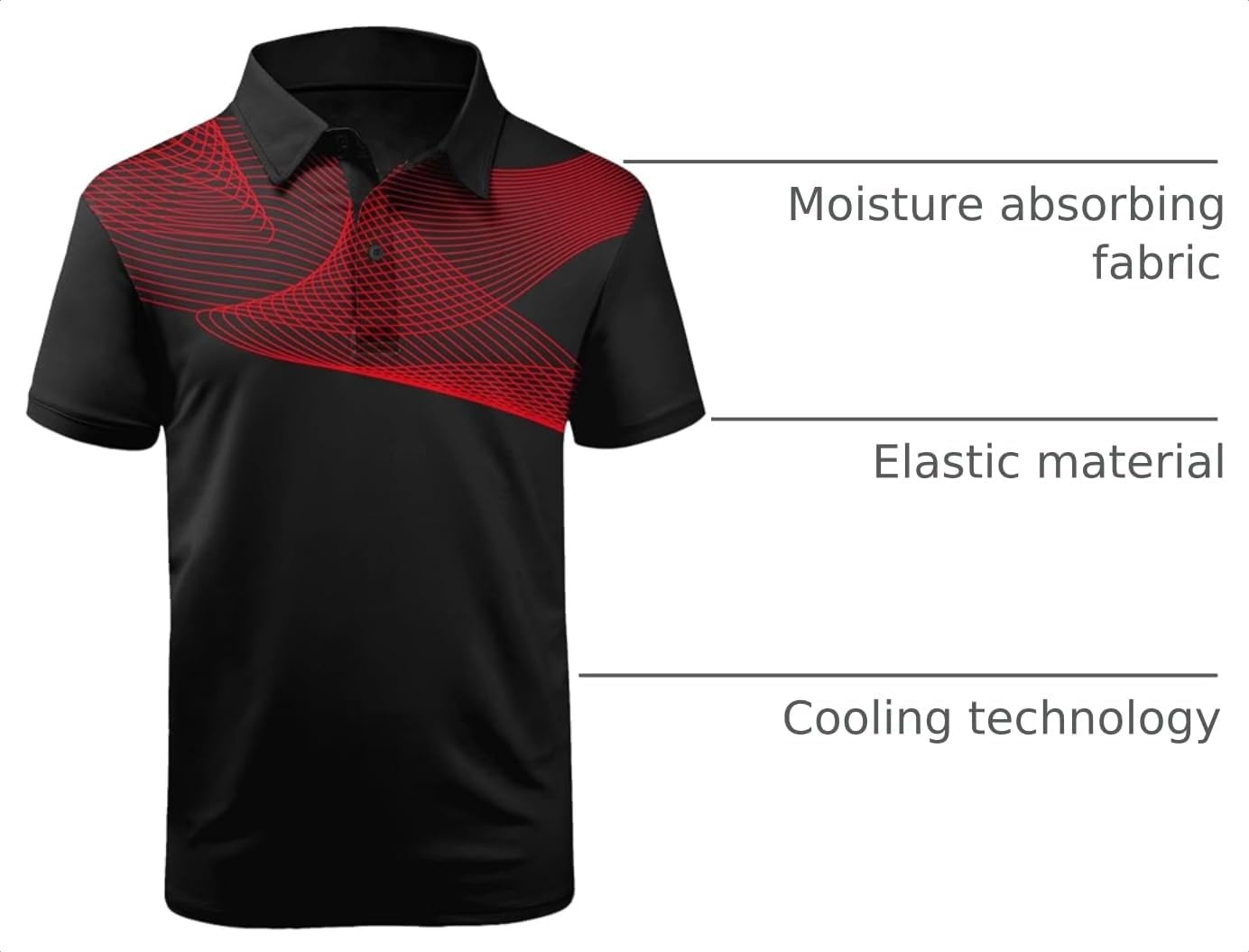 image:imageZITY Golf Polo Shirts for Men Short Sleeve UPF 50 Athletic Tennis TShirtRed