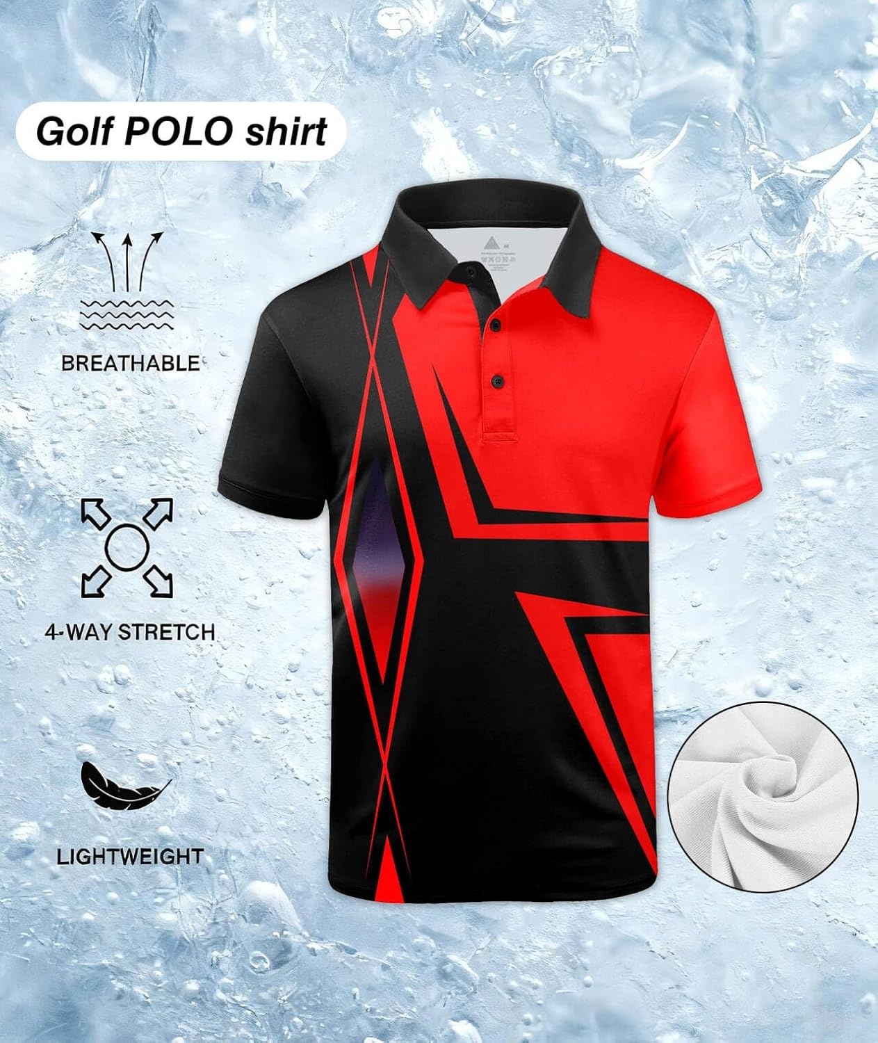 image:imageZITY Golf Polo Shirts for Men Short Sleeve UPF 50 Athletic Tennis TShirtRr