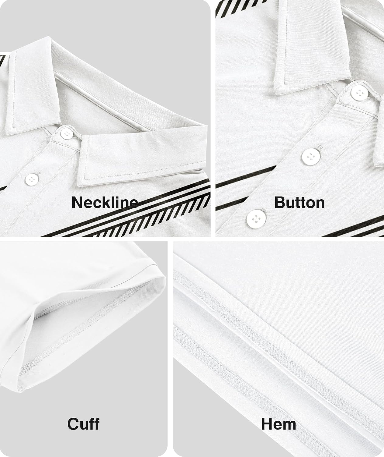 image:imageZITY Golf Polo Shirts for Men Short Sleeve UPF 50 Athletic Tennis TShirtWhite