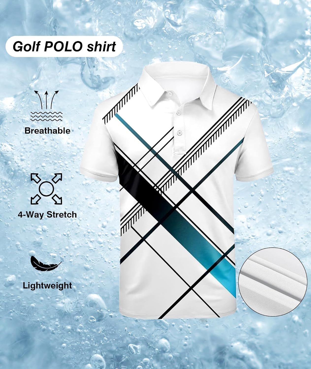 image:imageZITY Golf Polo Shirts for Men Short Sleeve UPF 50 Athletic Tennis TShirtWhite
