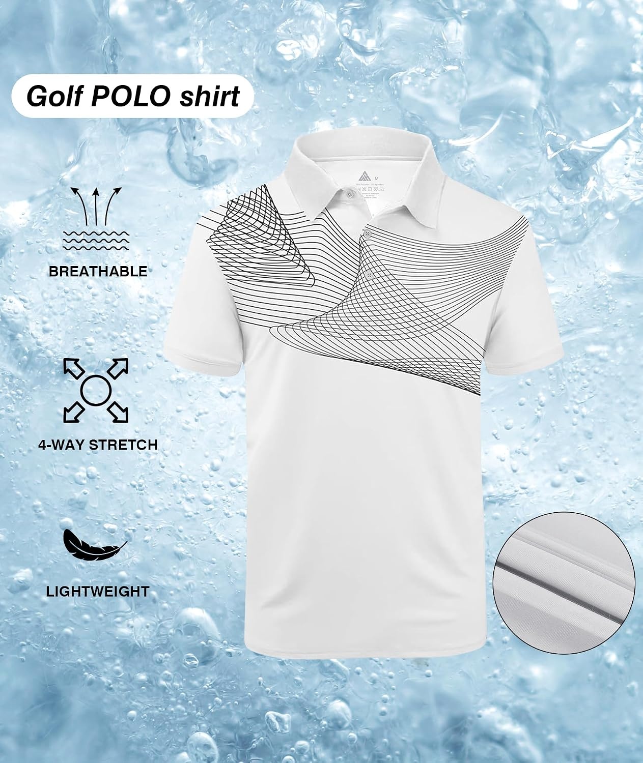 image:imageZITY Golf Polo Shirts for Men Short Sleeve UPF 50 Athletic Tennis TShirtWhite Grey