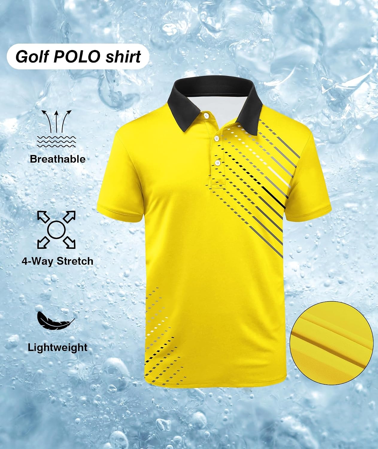 image:imageZITY Golf Polo Shirts for Men Short Sleeve UPF 50 Athletic Tennis TShirtYellow