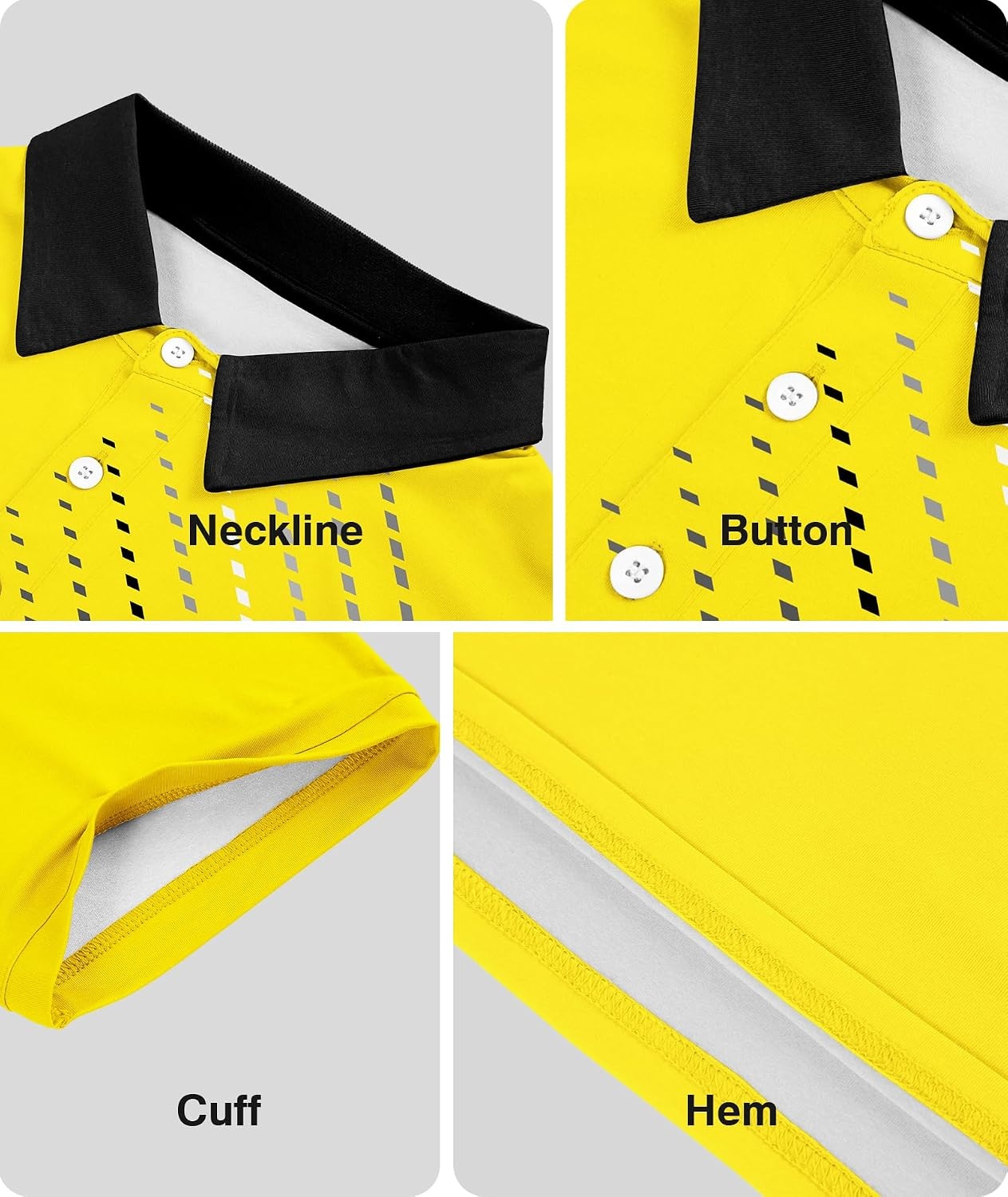 image:imageZITY Golf Polo Shirts for Men Short Sleeve UPF 50 Athletic Tennis TShirtYellow