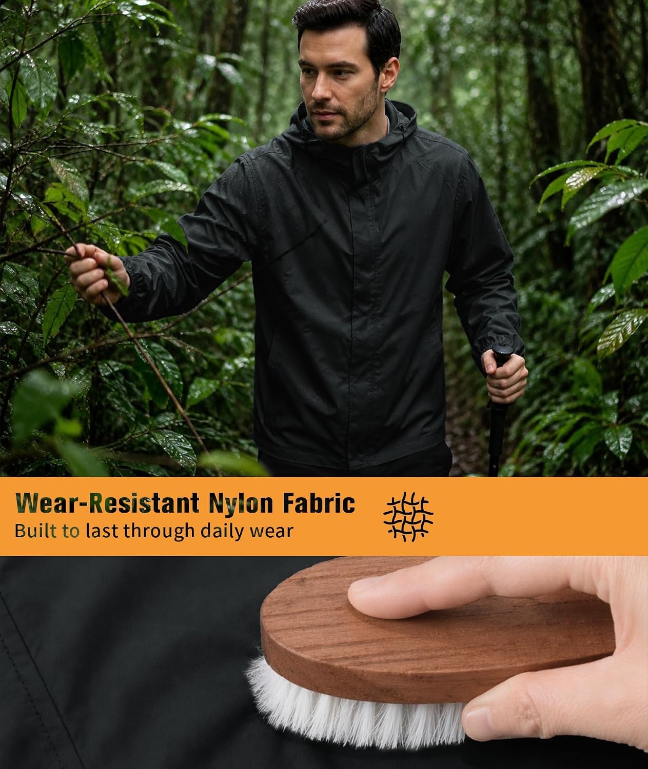 image:imageZITY Lightweight Mens Waterproof Rain Jacket Rain Coats for Men WindbreakerBlack