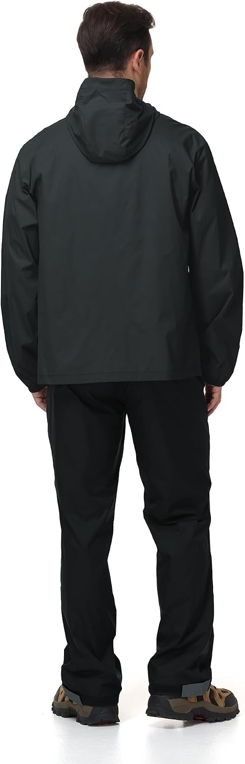 image:imageZITY Lightweight Mens Waterproof Rain Jacket Rain Coats for Men WindbreakerBlack