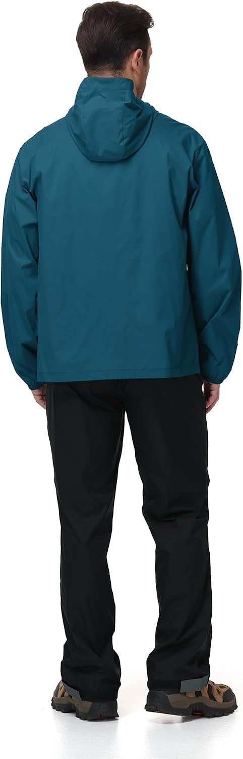 image:imageZITY Lightweight Mens Waterproof Rain Jacket Rain Coats for Men WindbreakerDark Blue
