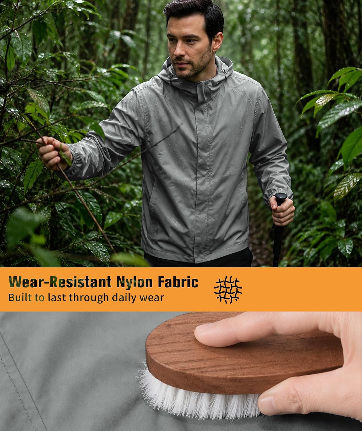 image:imageZITY Lightweight Mens Waterproof Rain Jacket Rain Coats for Men WindbreakerGrey