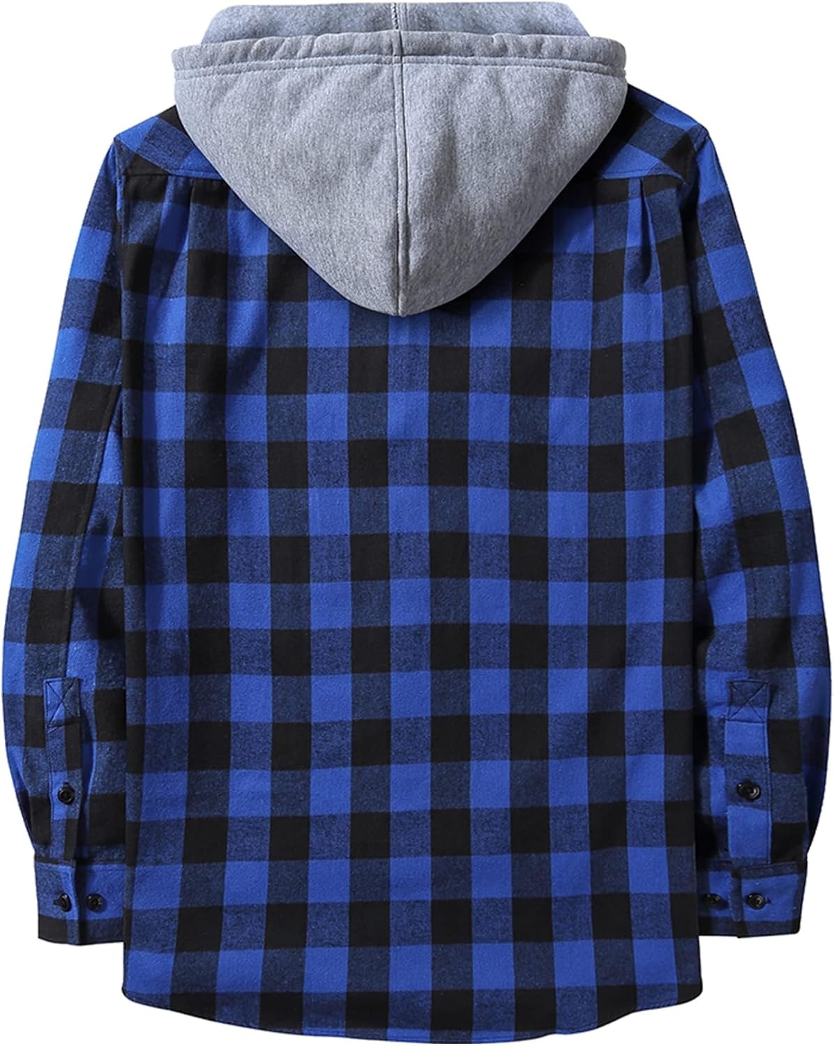 image:imageZITY Mens Flannel Hoodie Shirts Casual Button Down Long Sleeve Plaid ShirtBlack Blue