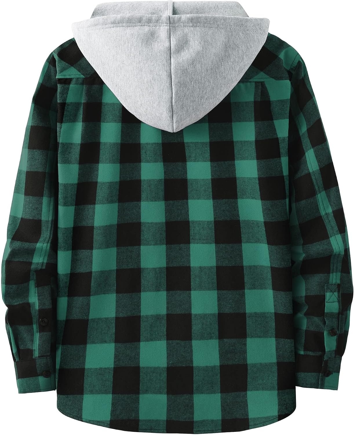 image:imageZITY Mens Flannel Hoodie Shirts Casual Button Down Long Sleeve Plaid ShirtBlack Green