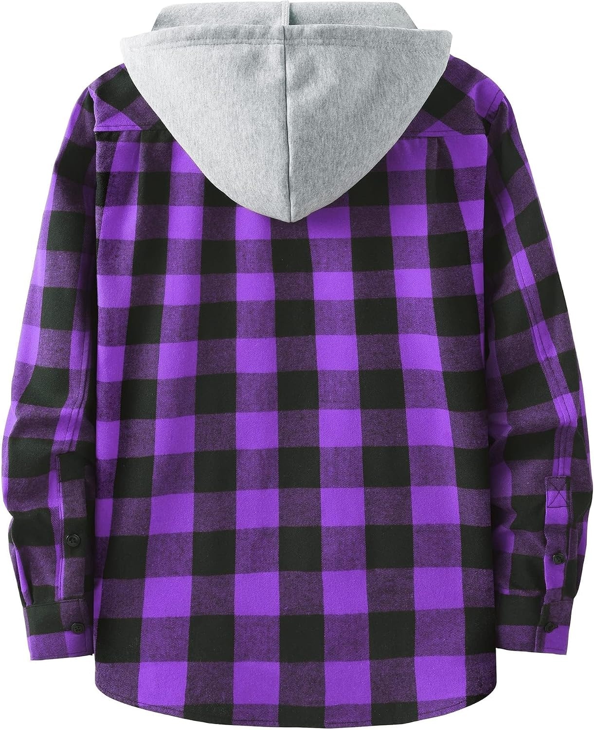 image:imageZITY Mens Flannel Hoodie Shirts Casual Button Down Long Sleeve Plaid ShirtBlack Purple