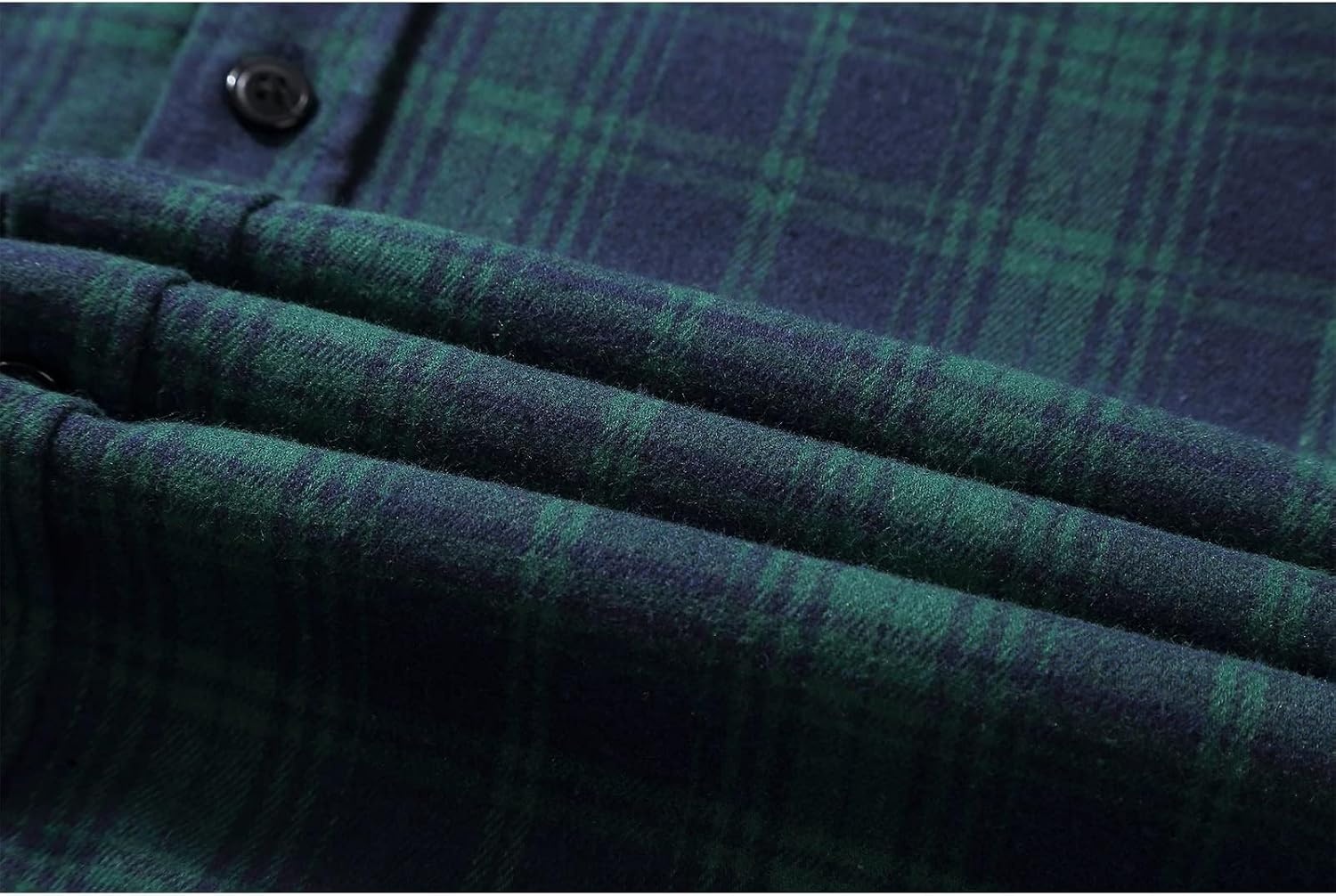 image:imageZITY Mens Flannel Hoodie Shirts Casual Button Down Long Sleeve Plaid ShirtBlue Green Navy