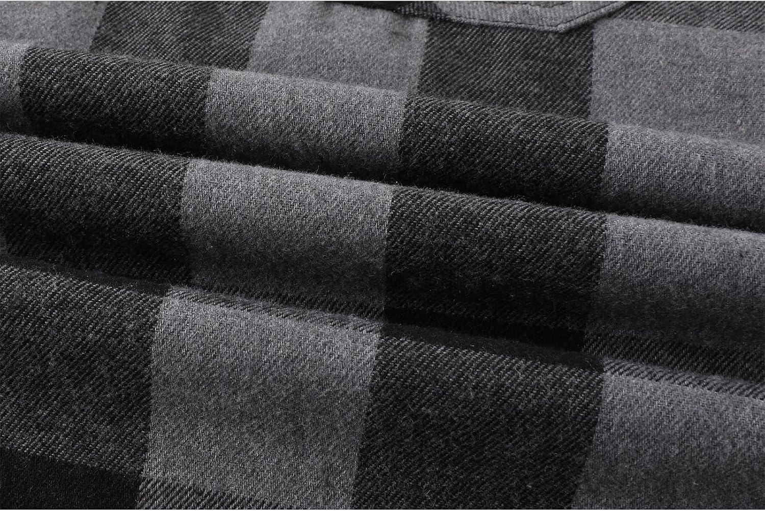 image:imageZITY Mens Flannel Hoodie Shirts Casual Button Down Long Sleeve Plaid ShirtDark Grey