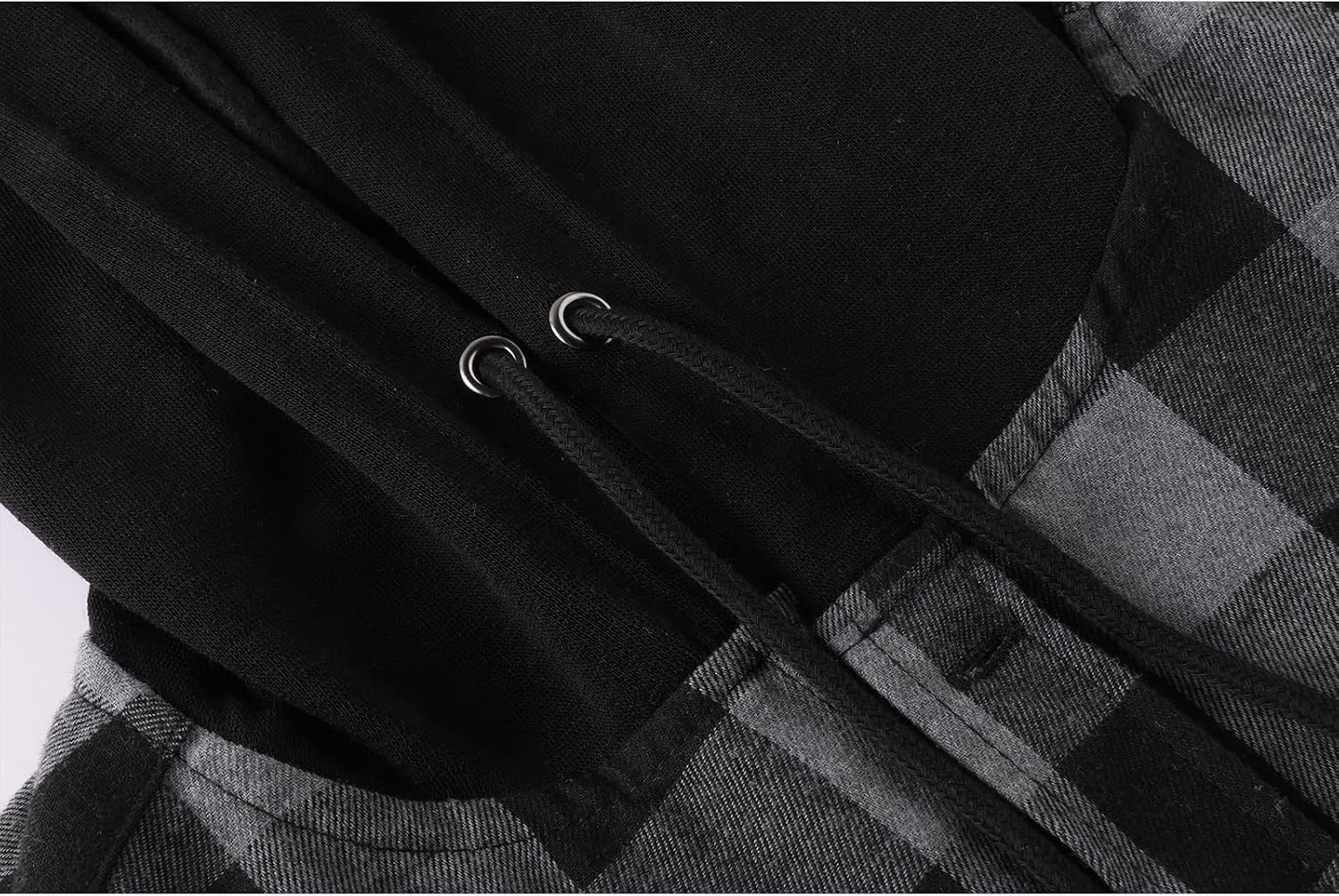 image:imageZITY Mens Flannel Hoodie Shirts Casual Button Down Long Sleeve Plaid ShirtDark Grey