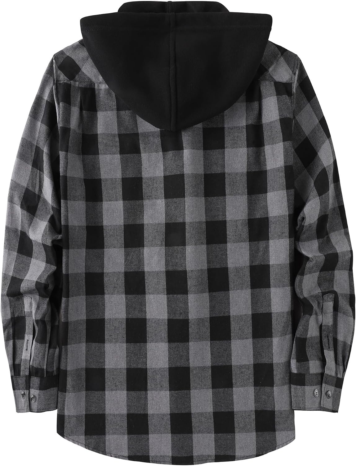 image:imageZITY Mens Flannel Hoodie Shirts Casual Button Down Long Sleeve Plaid ShirtDark Grey