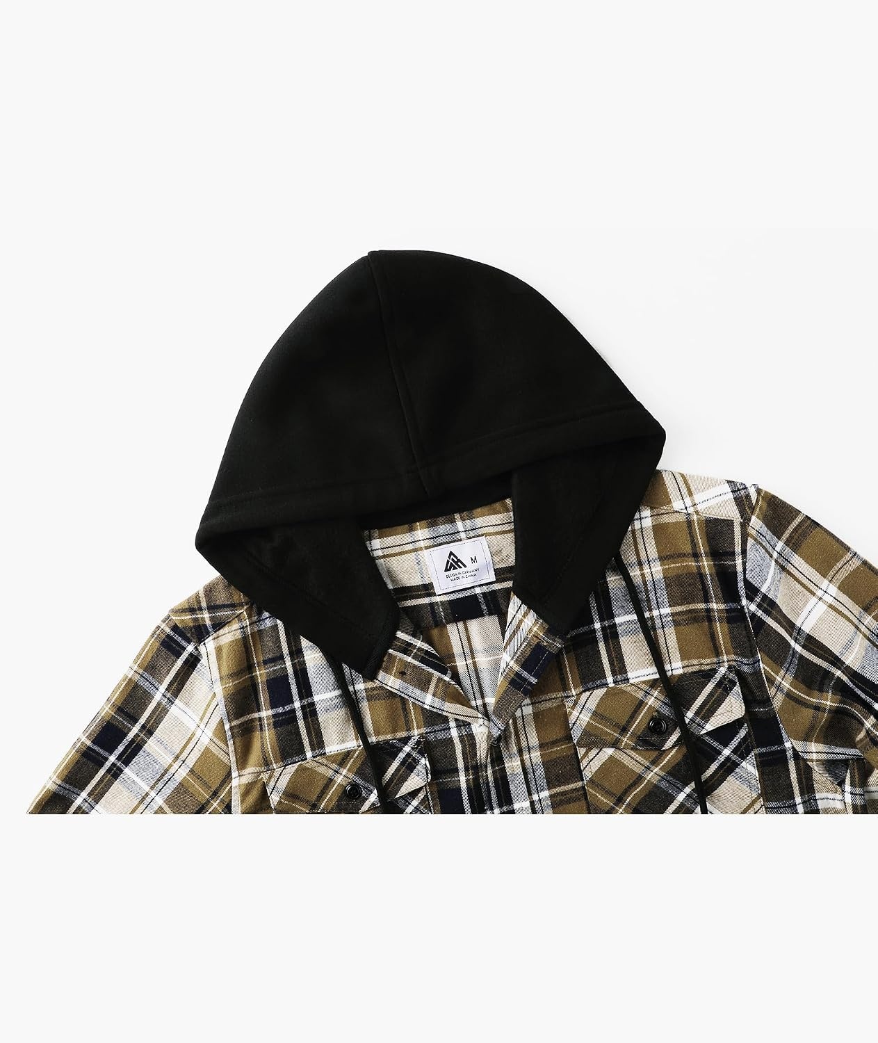 image:imageZITY Mens Flannel Hoodie Shirts Casual Button Down Long Sleeve Plaid ShirtMilitary Green Blue