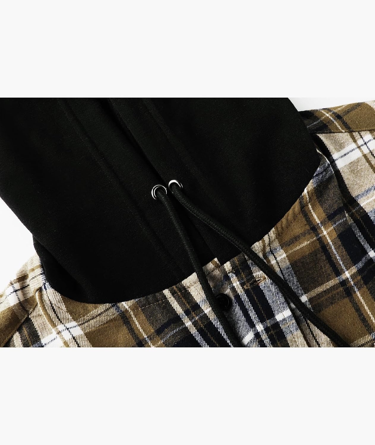 image:imageZITY Mens Flannel Hoodie Shirts Casual Button Down Long Sleeve Plaid ShirtMilitary Green Blue