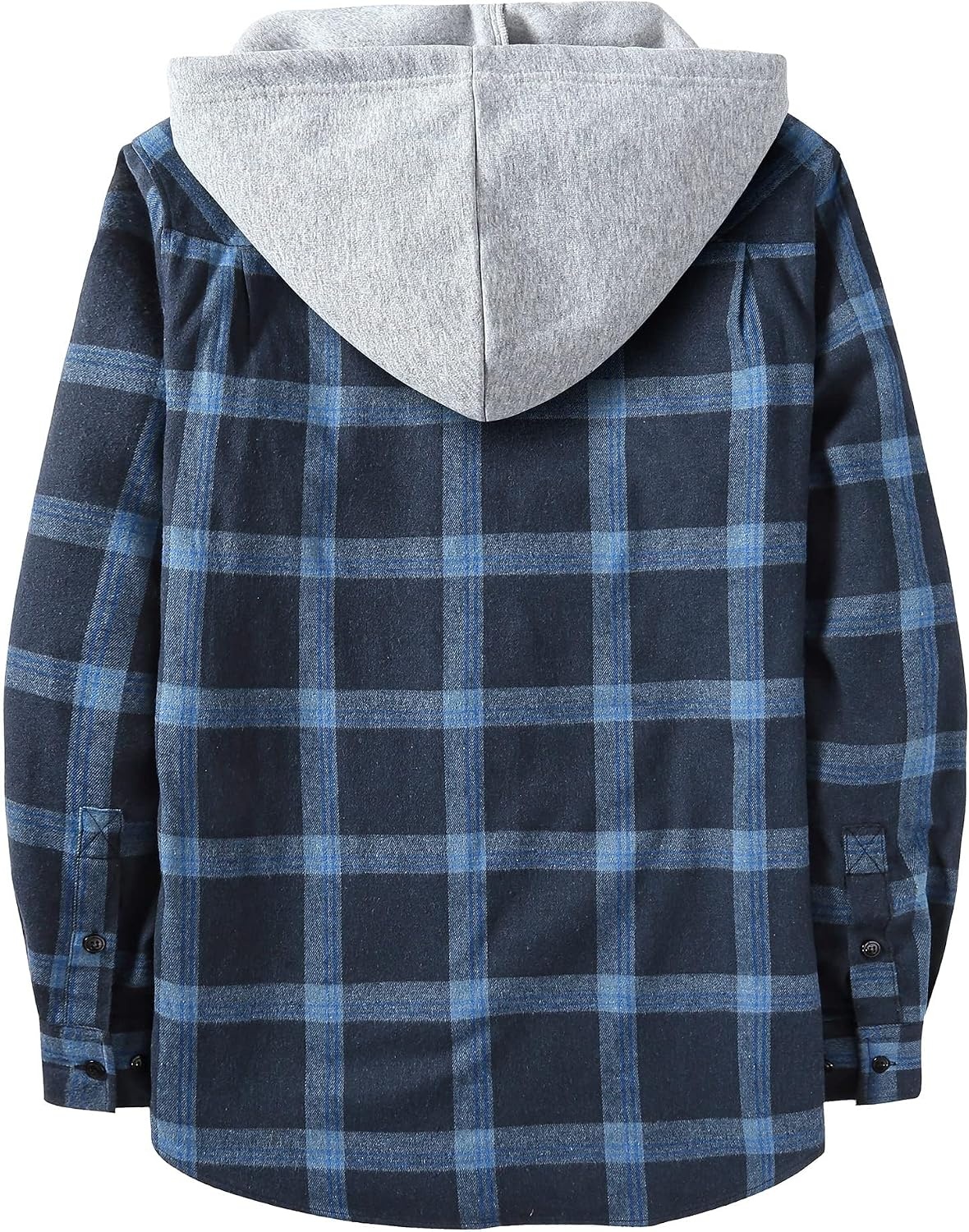 image:imageZITY Mens Flannel Hoodie Shirts Casual Button Down Long Sleeve Plaid ShirtNavy