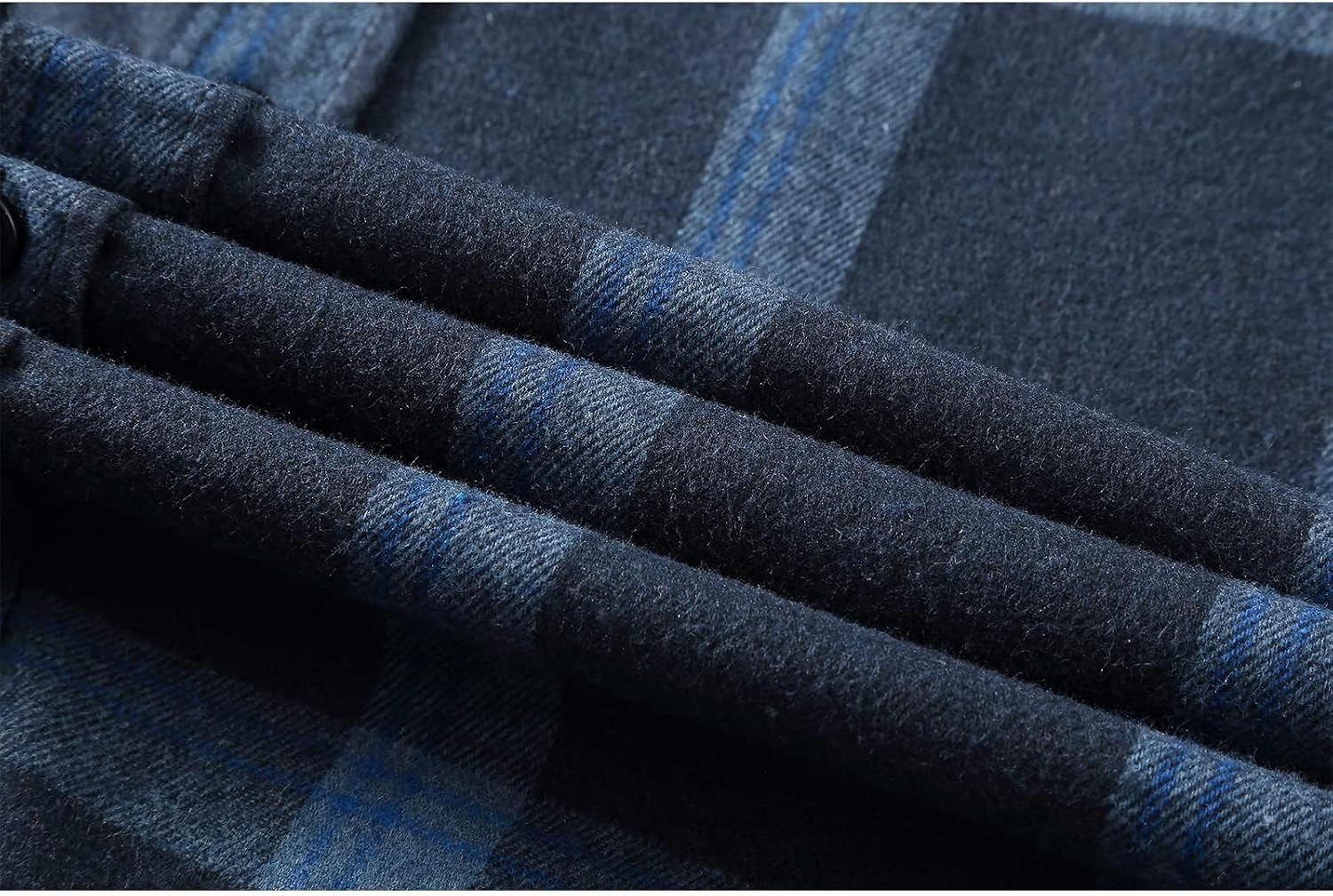 image:imageZITY Mens Flannel Hoodie Shirts Casual Button Down Long Sleeve Plaid ShirtNavy