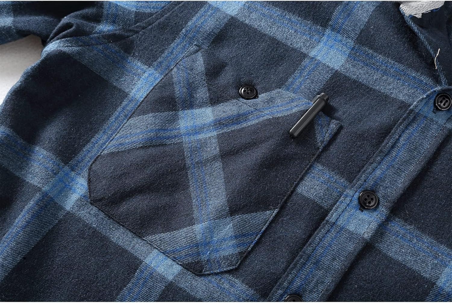 image:imageZITY Mens Flannel Hoodie Shirts Casual Button Down Long Sleeve Plaid ShirtNavy