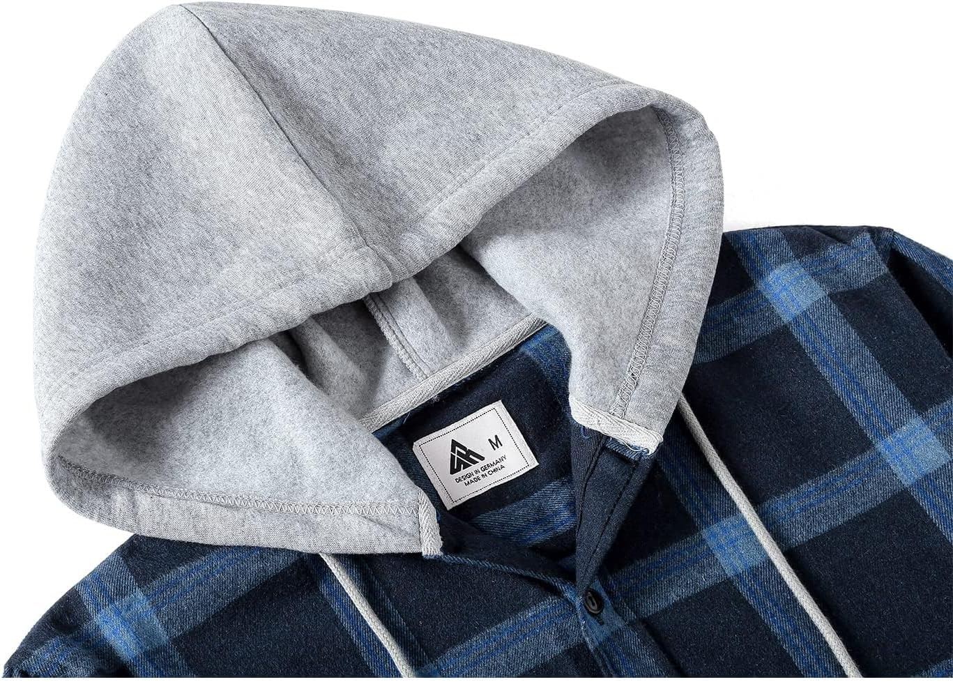 image:imageZITY Mens Flannel Hoodie Shirts Casual Button Down Long Sleeve Plaid ShirtNavy