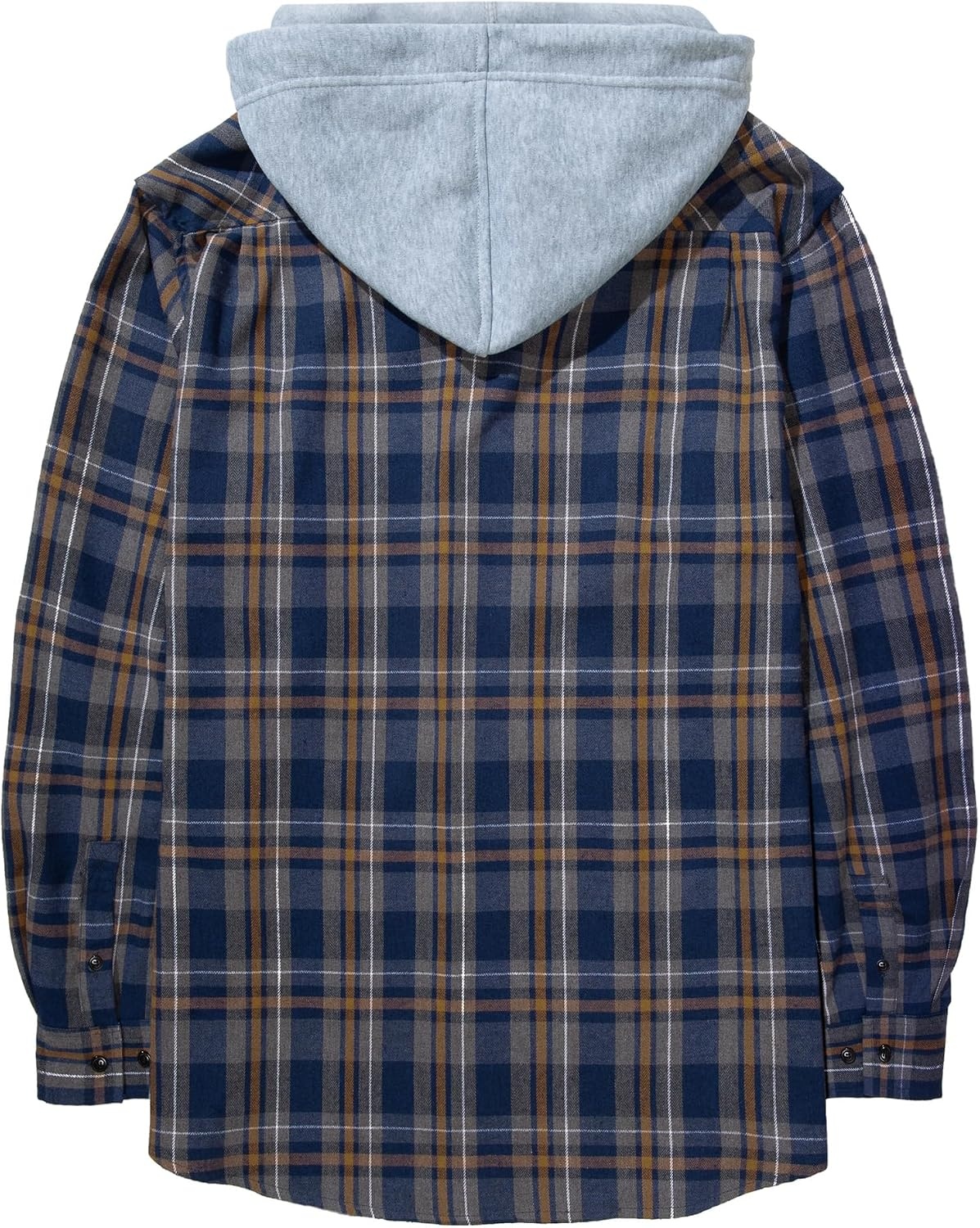 image:imageZITY Mens Flannel Hoodie Shirts Casual Button Down Long Sleeve Plaid ShirtNavy Blue Yellow