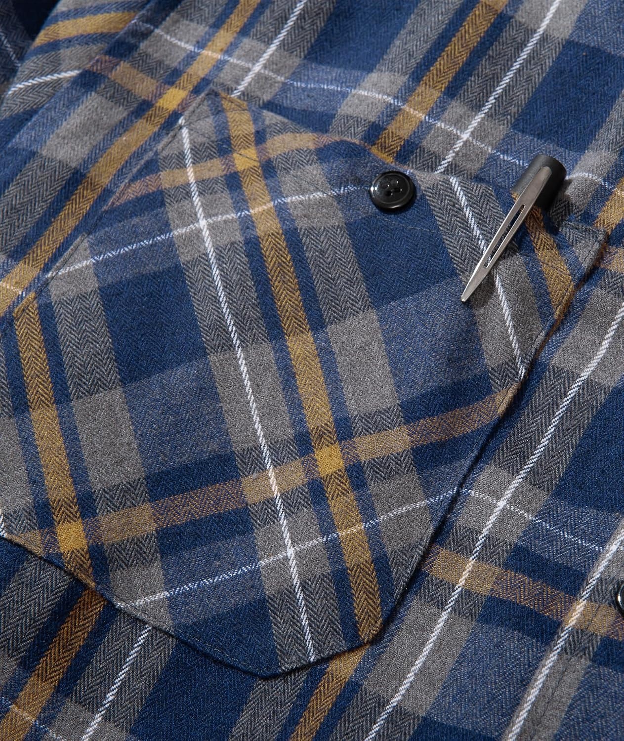 image:imageZITY Mens Flannel Hoodie Shirts Casual Button Down Long Sleeve Plaid ShirtNavy Blue Yellow
