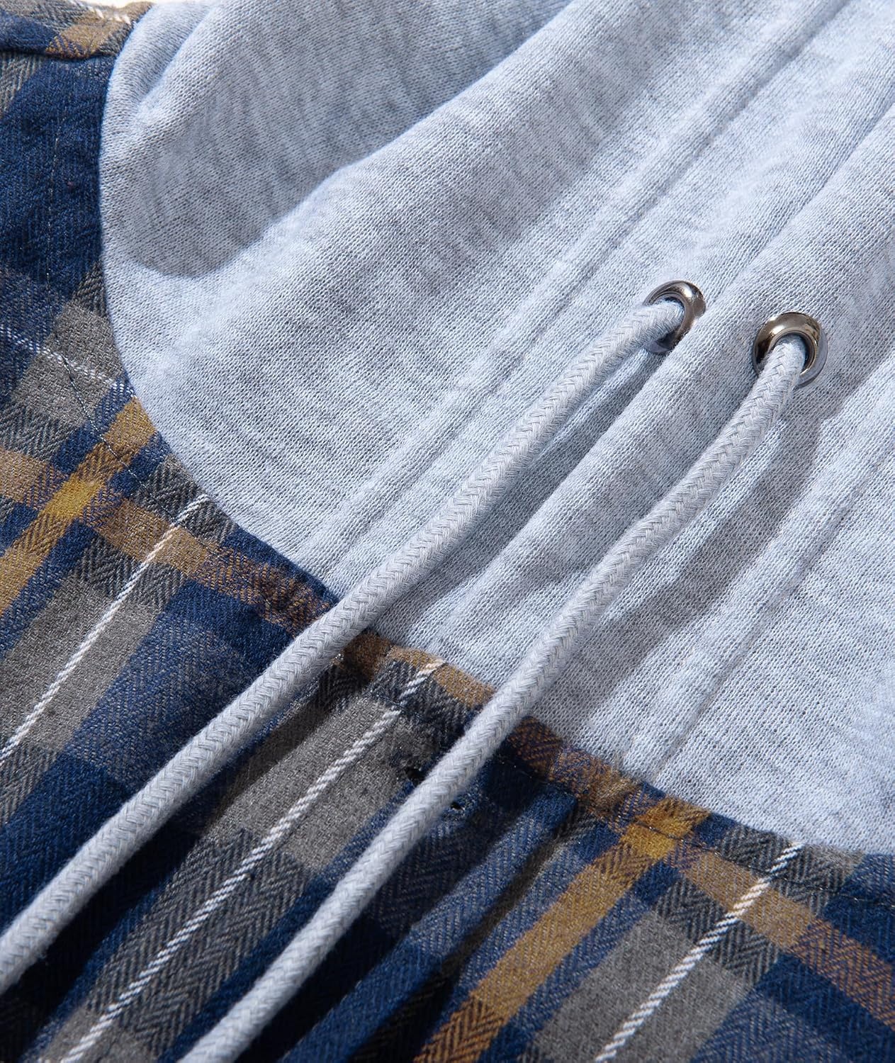 image:imageZITY Mens Flannel Hoodie Shirts Casual Button Down Long Sleeve Plaid ShirtNavy Blue Yellow