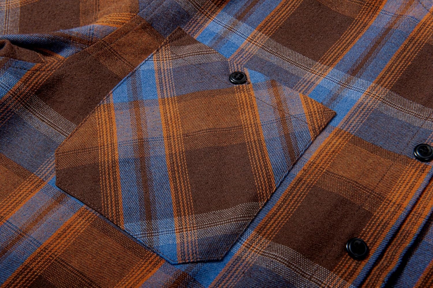 image:imageZITY Mens Flannel Hoodie Shirts Casual Button Down Long Sleeve Plaid ShirtOrange Blue