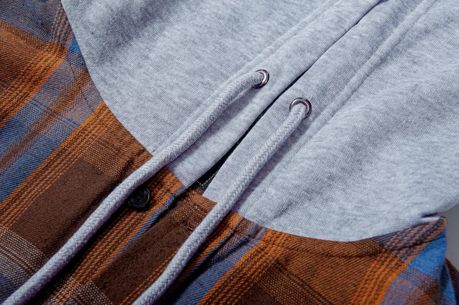 image:imageZITY Mens Flannel Hoodie Shirts Casual Button Down Long Sleeve Plaid ShirtOrange Blue