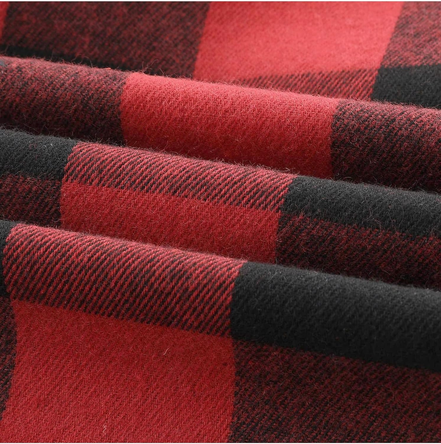 image:imageZITY Mens Flannel Hoodie Shirts Casual Button Down Long Sleeve Plaid ShirtRed
